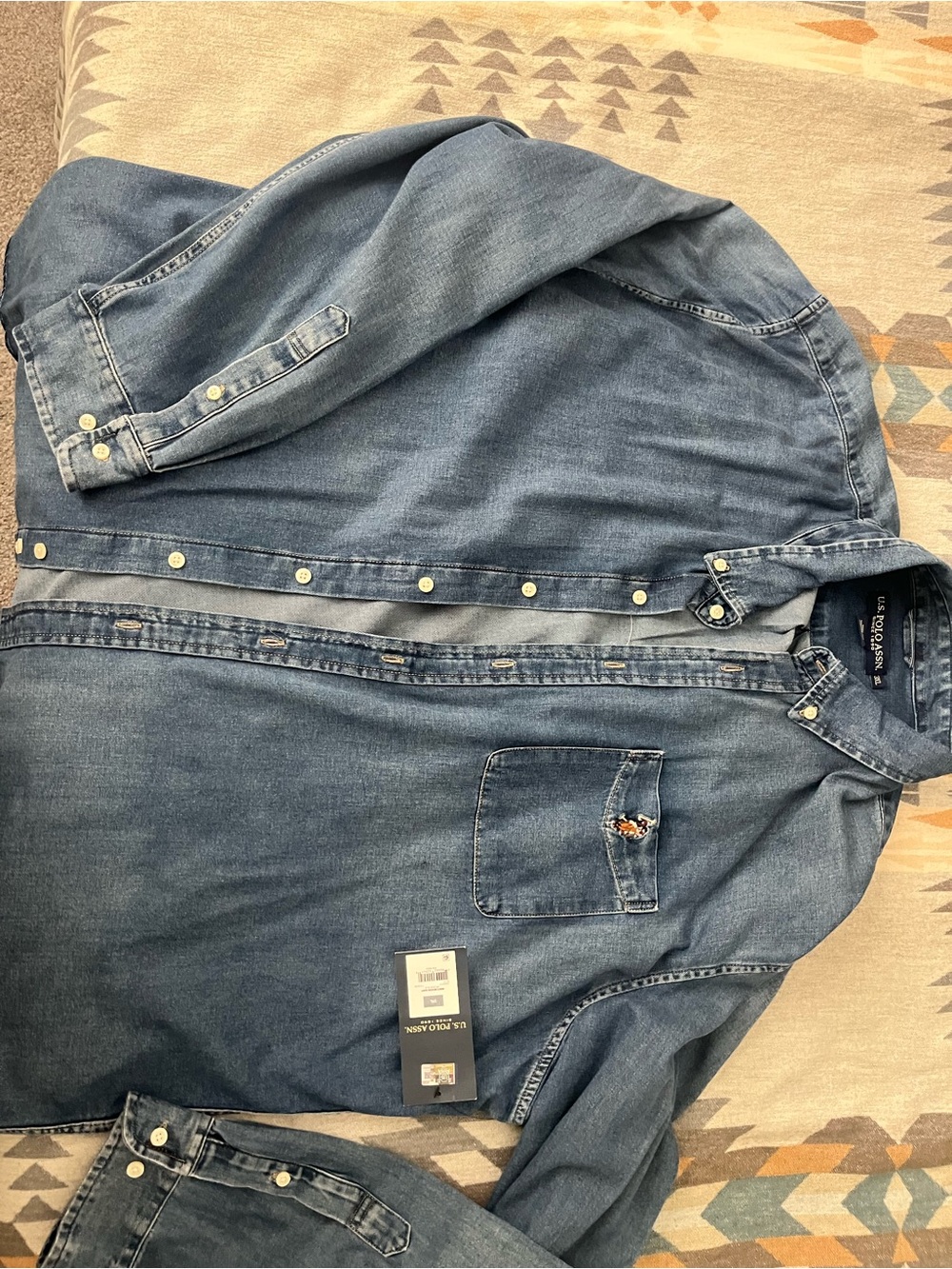 U.S. Polo Assn. Men’s Denim Button-Up Shirt - Blue